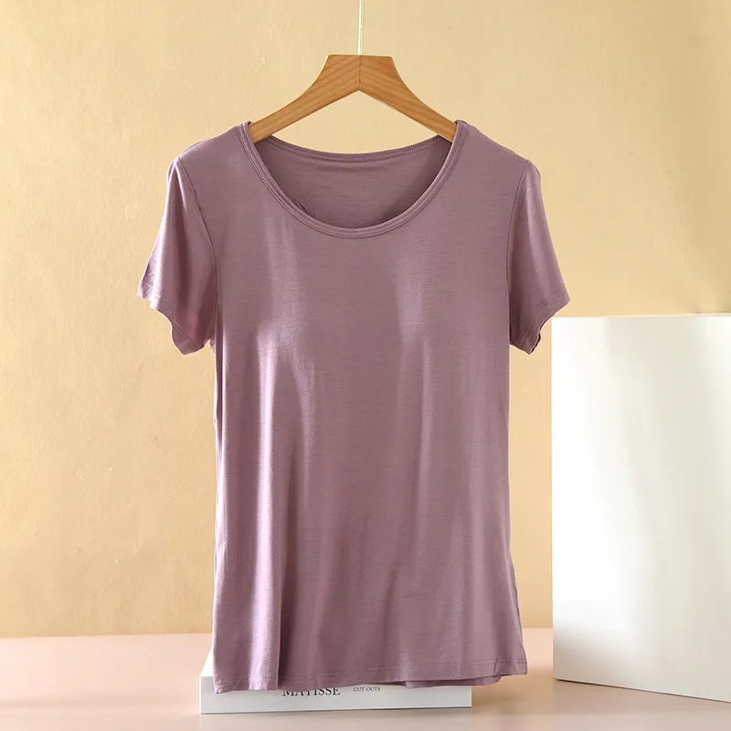 Light Pink Scoop Neck T-Shirt Image 9