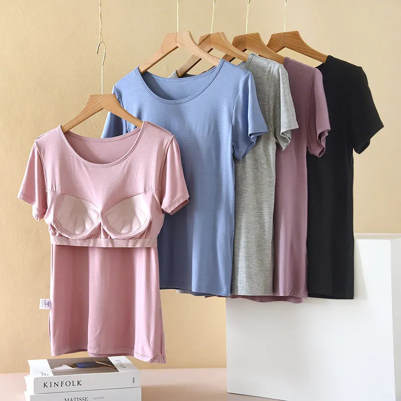 Light Pink Scoop Neck T-Shirt Image 2