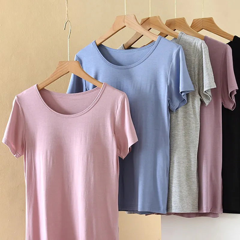 Light Pink Scoop Neck T-Shirt Image 4