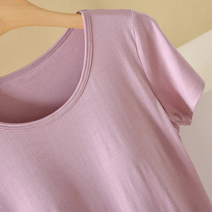 Light Pink Scoop Neck T-Shirt Image 10