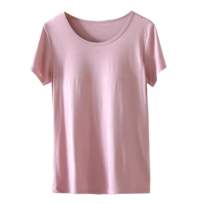 Light Pink Scoop Neck T-Shirt Image 1