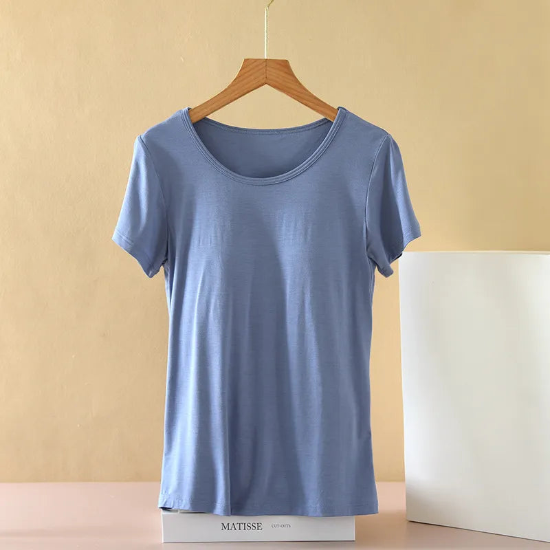 Light Pink Scoop Neck T-Shirt Image 8