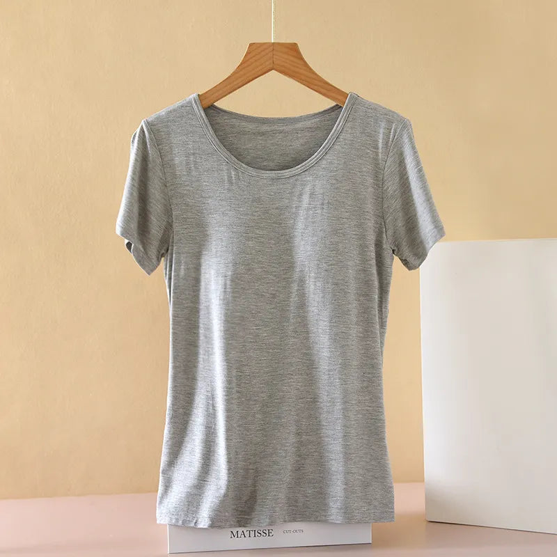 Light Pink Scoop Neck T-Shirt Image 7