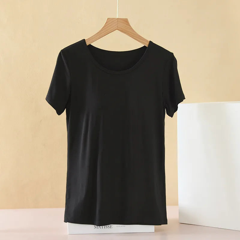 Light Pink Scoop Neck T-Shirt Image 5