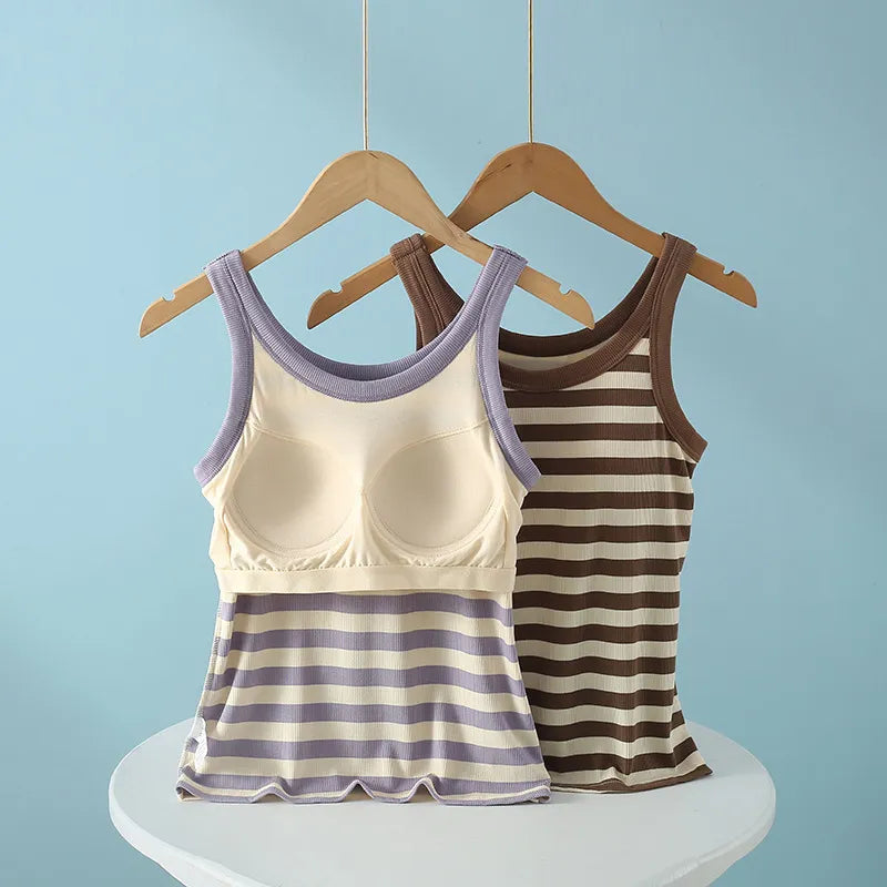 Striped Contrast Tank Dress Image 5