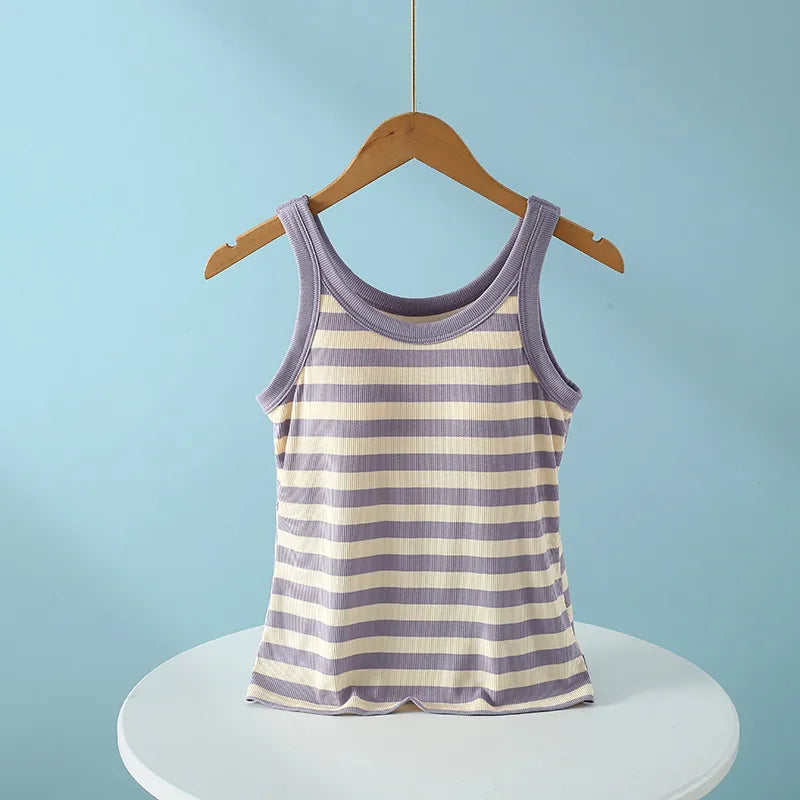 Striped Contrast Tank Dress Image 1