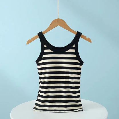 Striped Contrast Tank Dress Image 6
