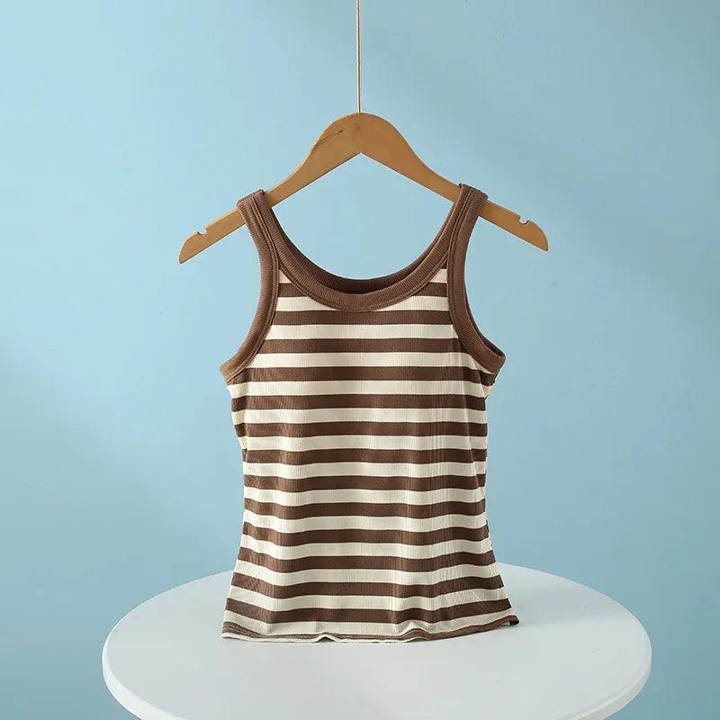 Striped Contrast Tank Dress Image 3