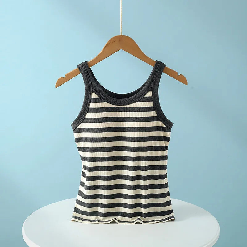 Striped Contrast Tank Dress Image 9