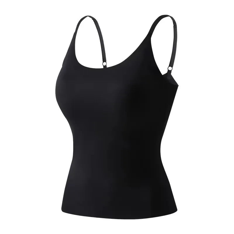 White V-Neck Padded Cami Top Image 2