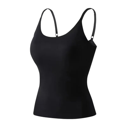 White V-Neck Padded Cami Top Image 2