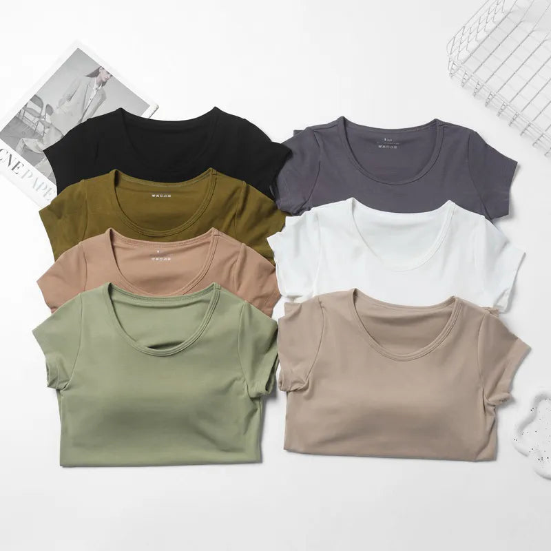 Basic Crew Neck T-Shirts Image 3