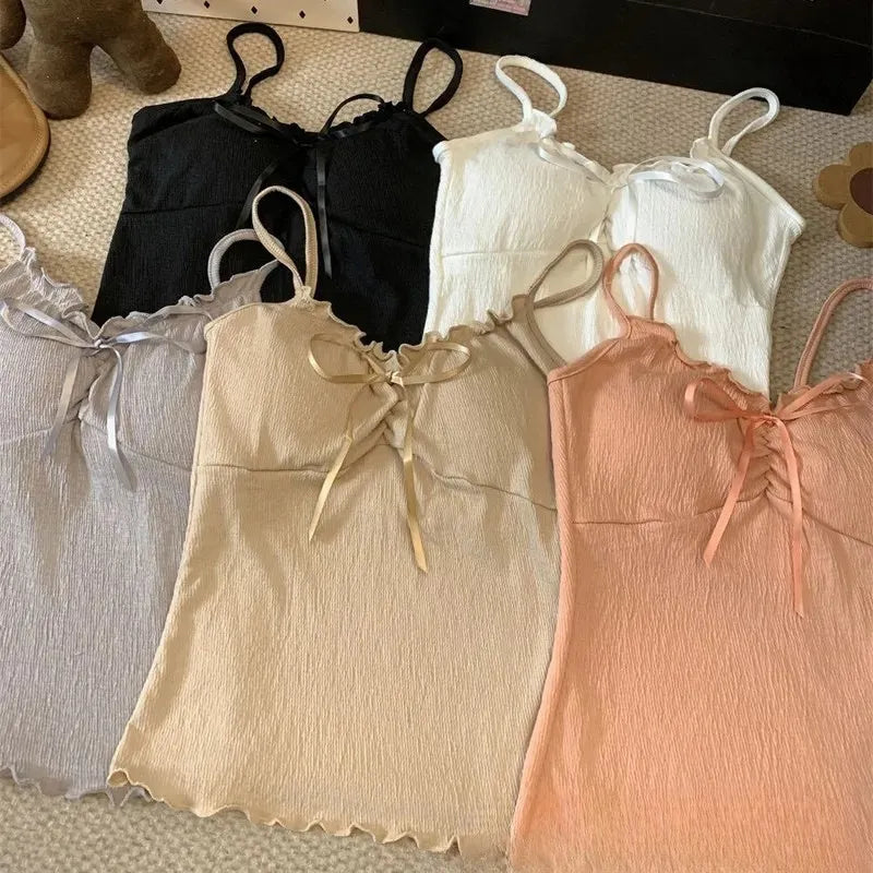 Ruffled Lace-Up Camisole Image 1