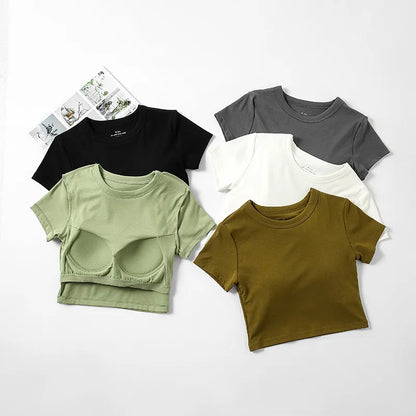 Padded Crop T-Shirts Image 8