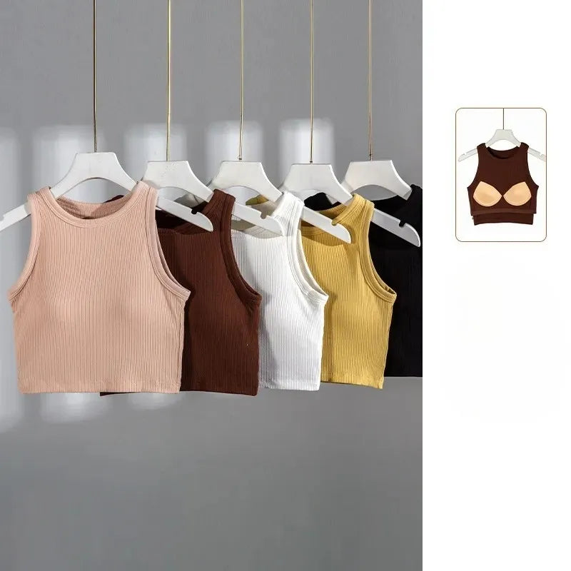 Ribbed High Neck Crop Top Image 3