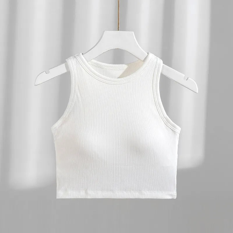 Ribbed High Neck Crop Top Image 4