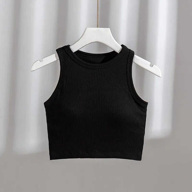 Ribbed High Neck Crop Top Image 7