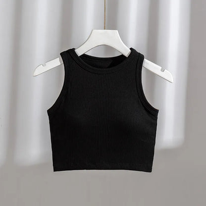 Ribbed High Neck Crop Top Image 7