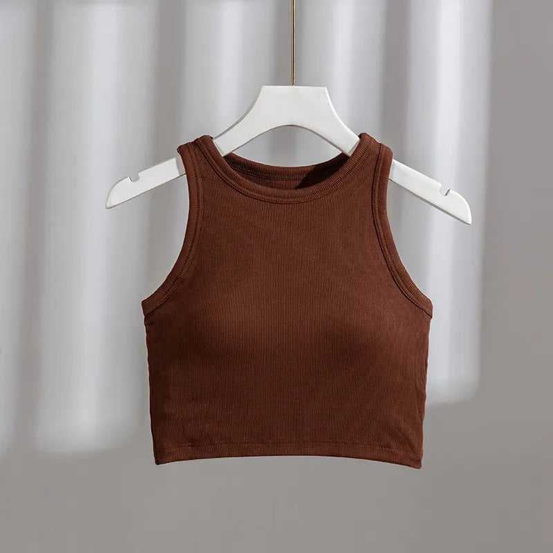 Ribbed High Neck Crop Top Image 6