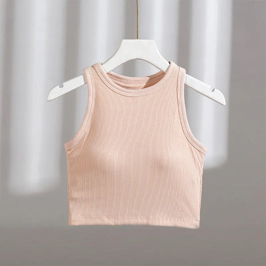 Ribbed High Neck Crop Top Image 1