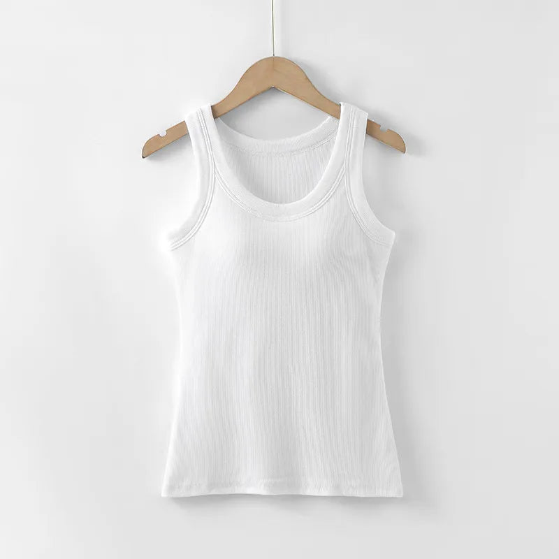 Basic Ribbed Tank Top with Built-In Bra Image 5