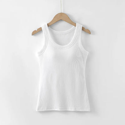 Basic Ribbed Tank Top with Built-In Bra Image 5