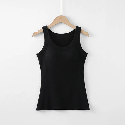 Basic Ribbed Tank Top with Built-In Bra Image 1