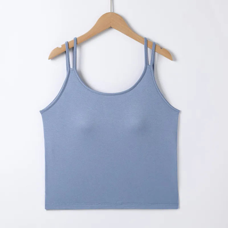 Double Strap Cami Top with Built-In Bra Image 3