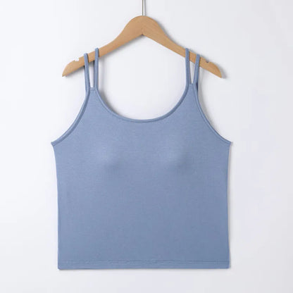 Double Strap Cami Top with Built-In Bra Image 3
