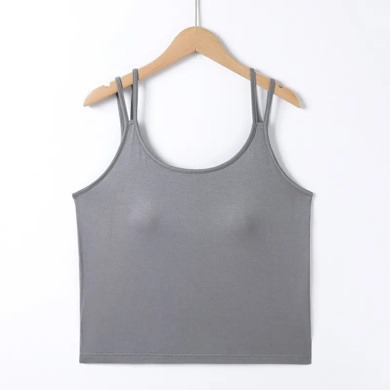 Double Strap Cami Top with Built-In Bra Image 4