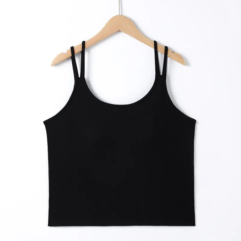 Double Strap Cami Top with Built-In Bra Image 6