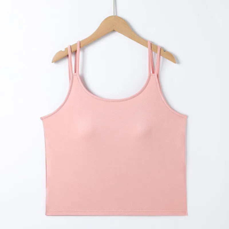 Double Strap Cami Top with Built-In Bra Image 2
