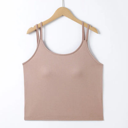 Double Strap Cami Top with Built-In Bra Image 5