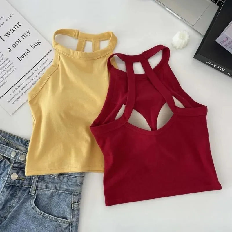 Strappy Back Crop Tank Image 1