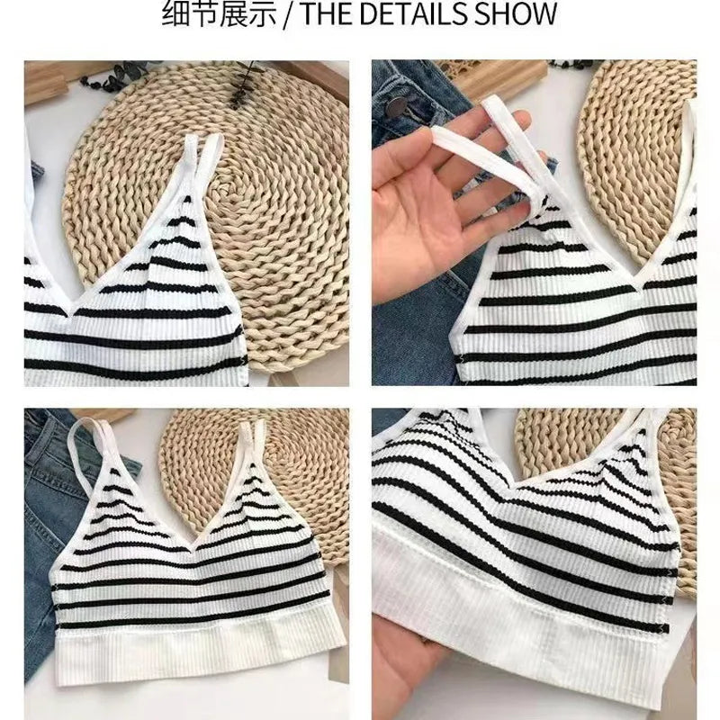 Ribbed V-Neck Bralette Image 7