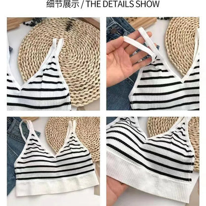 Ribbed V-Neck Bralette Image 7