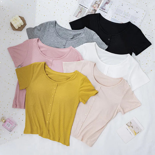 Padded Short Sleeve Top Image 1