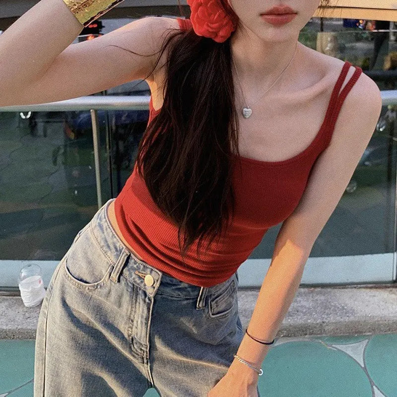 Ribbed Stretch Crop Tank Image 3