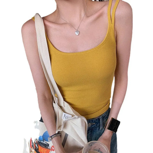 Ribbed Stretch Crop Tank Image 1