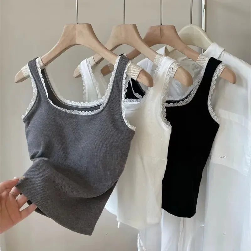 Lace Trimmed Tank Top Image 5