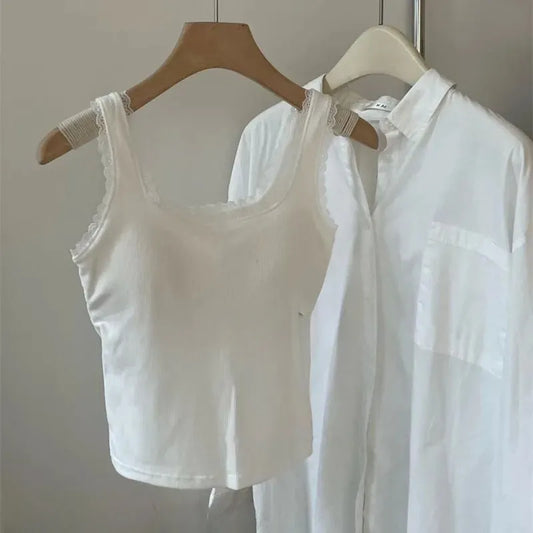 Lace Trimmed Tank Top Image 2