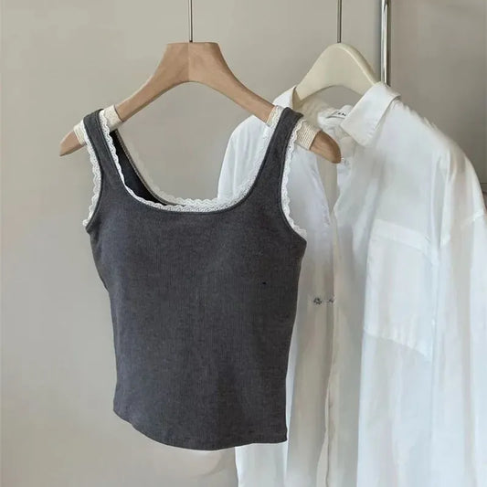 Lace Trimmed Tank Top Image 1