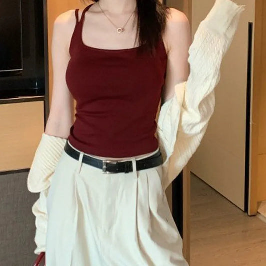 Sleek Fitted Spaghetti Strap Tank Image 1